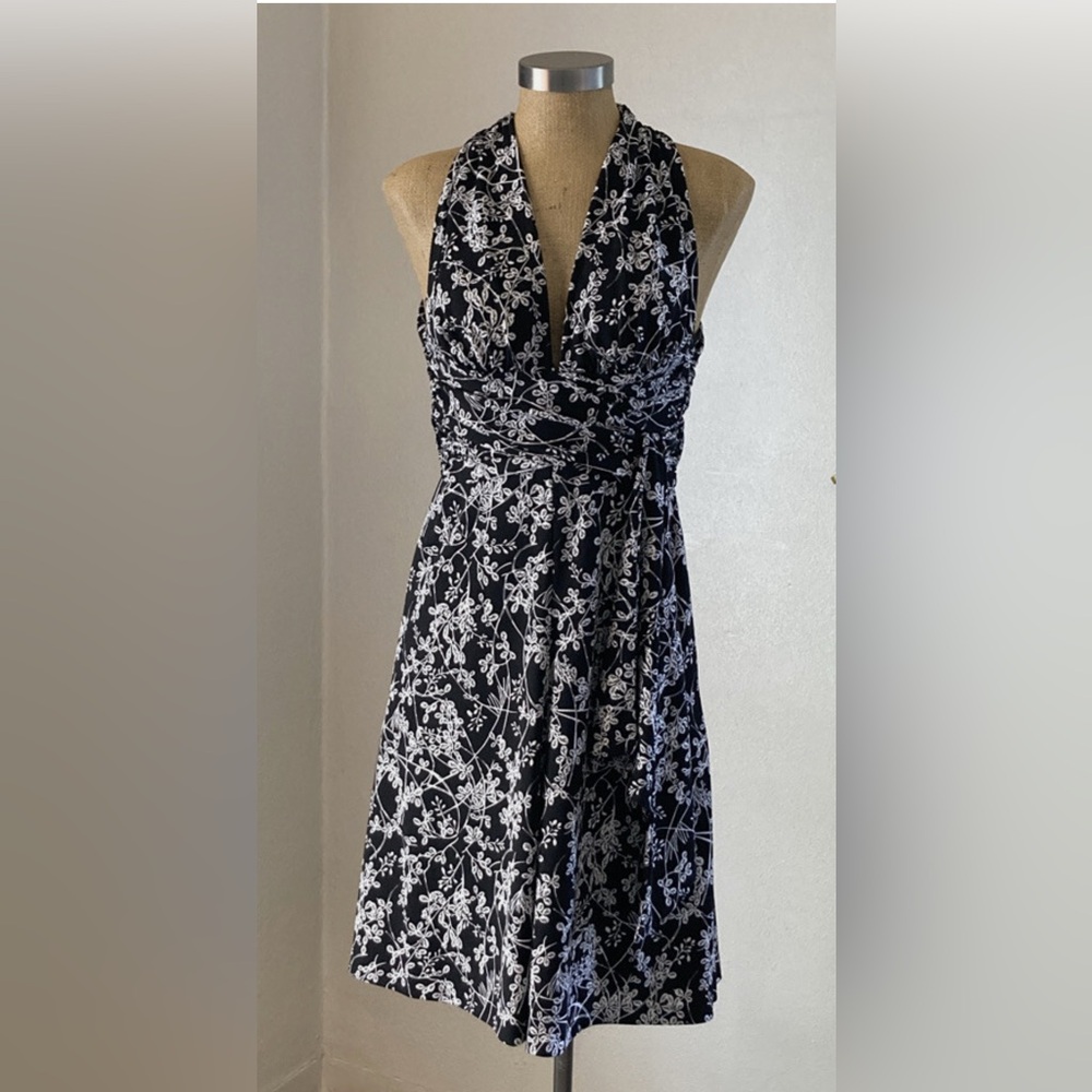 White House Black Market Black Halter Dress NWOT